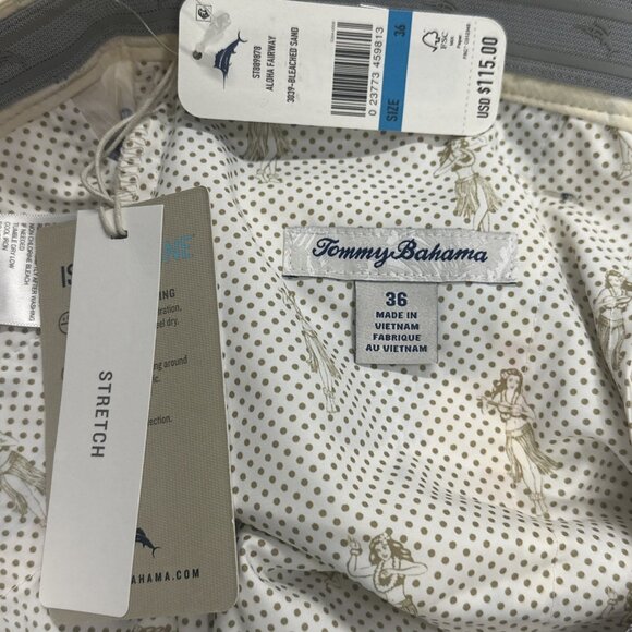 Tommy Bahama Aloha Fairway IslandZone Shorts Men’s 36 Bleached Sand 8" Inseam - Picture 6 of 10